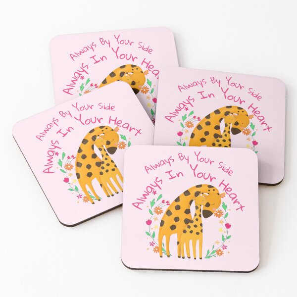 Item preview, Always By Your Side Always In Your Heart giraffe mom and baby bond under flowers designed and sold by The Sun Brings Light.