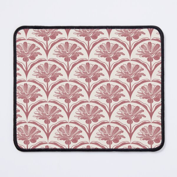 Item preview, Floral Scallop Block Print Pattern - Ibis White & Redbud designed and sold by chrisdembinski.