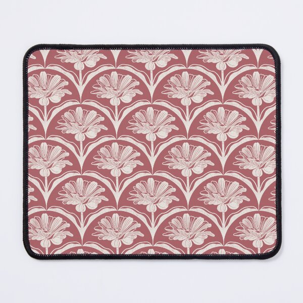 Item preview, Floral Scallop Block Print Pattern - Redbud & Ibis White  designed and sold by chrisdembinski.