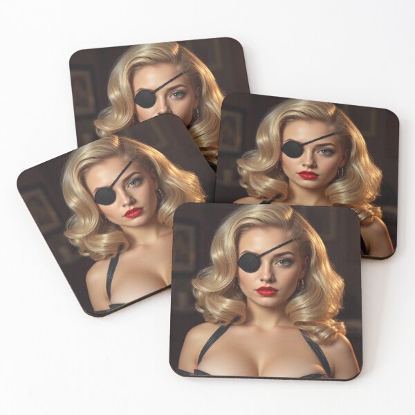 Item preview, Sexy Blonde 1940s Pin Up in Black Leather designed and sold by MissSaylor.