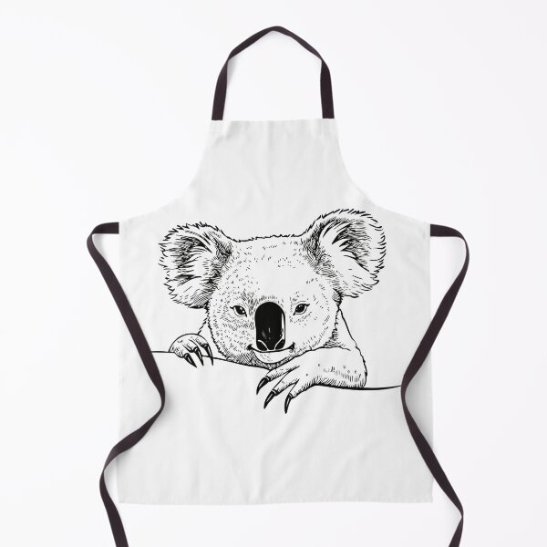 Item preview, Koala bear (Phascolarctos cinereus) Koala line art drawing ink sketch, hand drawn koala black and white illustration, Koala sketch, hand drawing of wildlife, vintage engraving style designed and sold by Danler.
