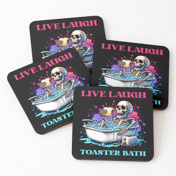 Item preview, Live Laugh Toaster Bath Funny -  Skeleton designed and sold by EnchantedOwl.
