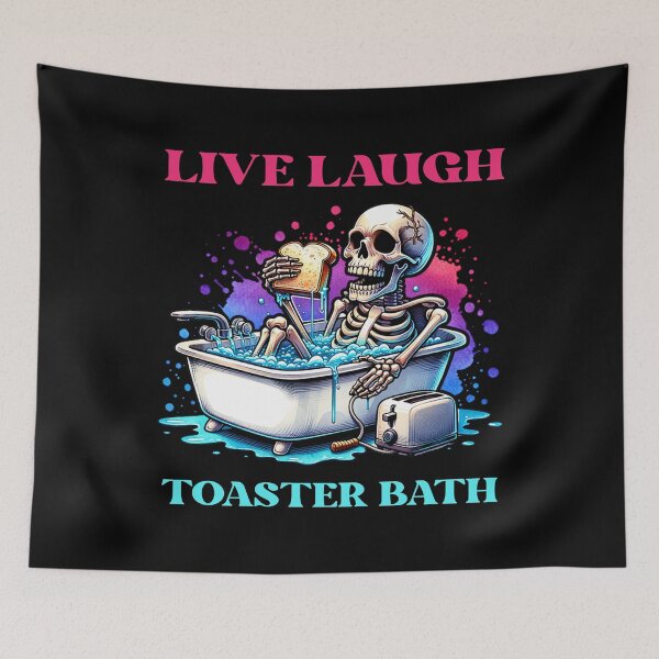 Item preview, Live Laugh Toaster Bath Funny -  Skeleton designed and sold by EnchantedOwl.