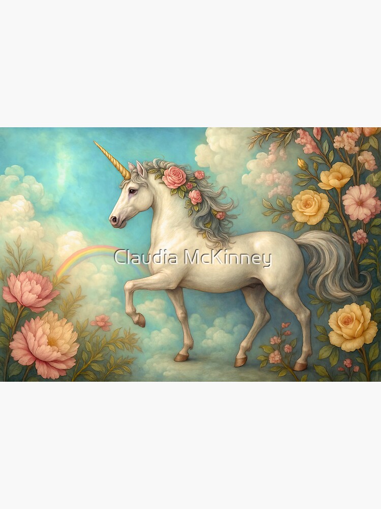 Thumbnail 3 of 3, Sticker, Pastel Unicorn designed and sold by phatpuppyart.