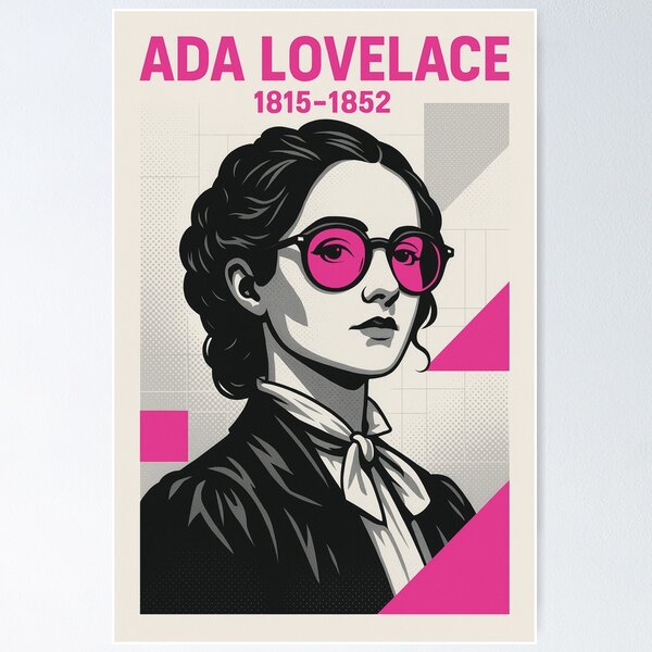 Artikel-Vorschau von Berühmte Erfinder – Ada Lovelace – Pop Art Halbtonportrait, designt und verkauft von The Thought Emporium.