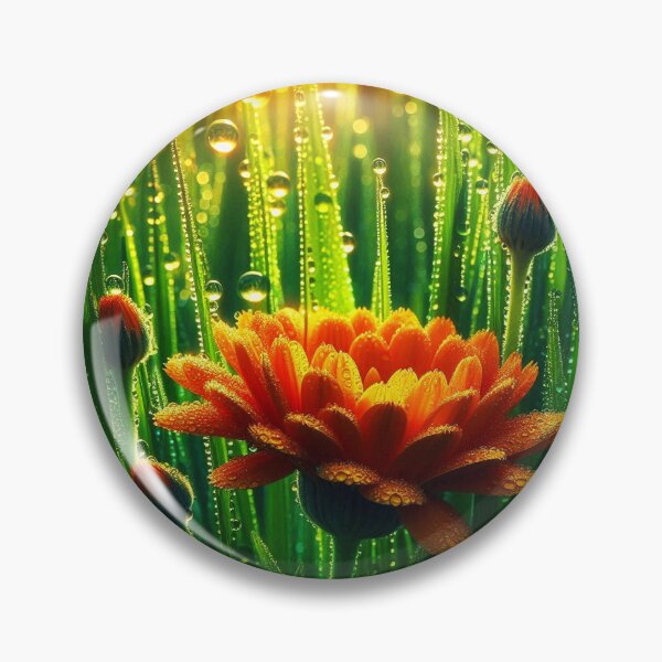 Item preview, Morning Dew drops on Marigold designed and sold by EmeraldeaArt.