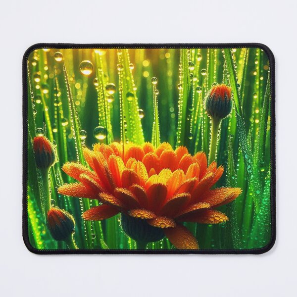 Item preview, Morning Dew drops on Marigold designed and sold by EmeraldeaArt.