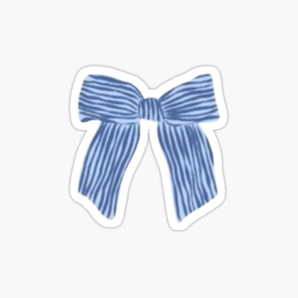 Item preview, Blue Striped Bow Sticker designed and sold by daisyylouu.