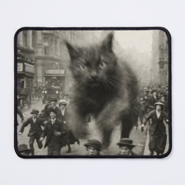 Item preview, Vintage Giant Cat City Attack Funny UFO Retro Art designed and sold by TheTimer.