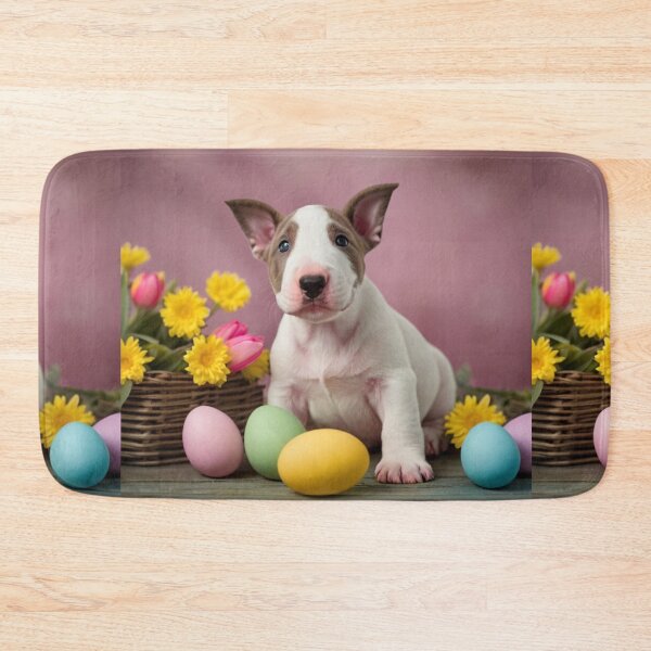 Item preview, Easter Joys with an English Bull Terrier Puppy 2 designed and sold by Reefmaniac.
