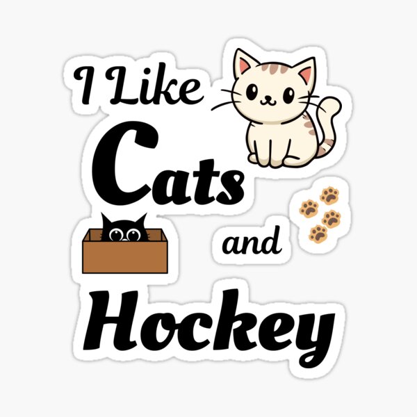 Item preview, I like Cats and Hockey - Fun Cat and Kitten designed and sold by Zingra.