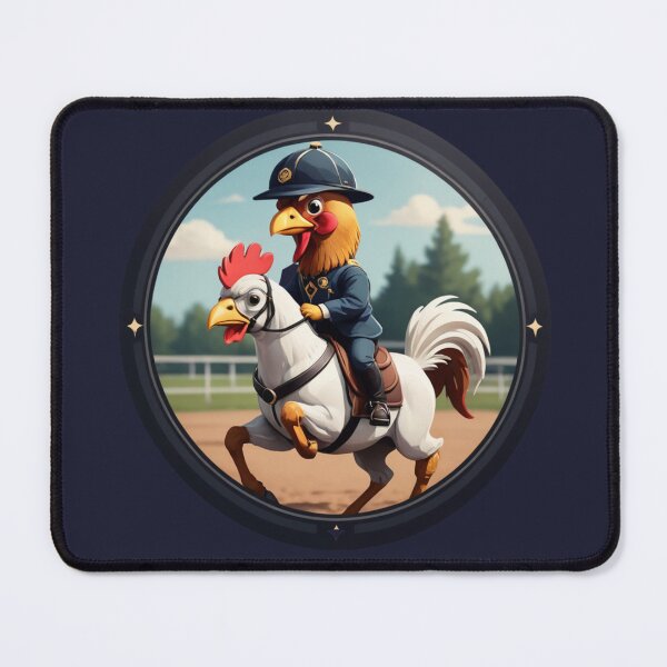 Item preview, A Chicken riding Jockey on a chicken horse designed and sold by BeHappyGoLucky.