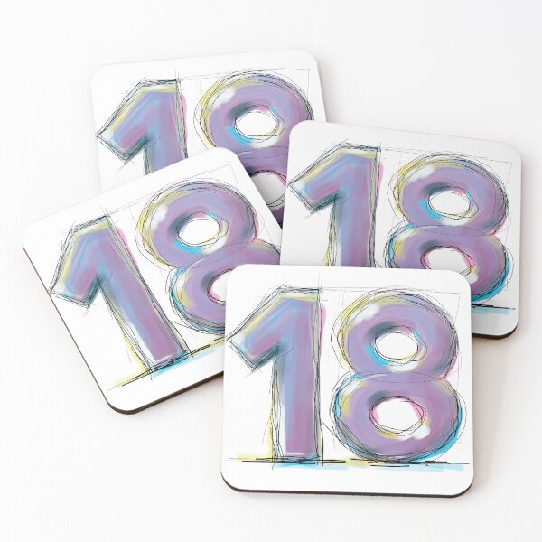 Item preview, 18 Eighteen Funny Gifts For Fans Of Numbers And Colorful Drawings designed and sold by ZIPsketch.