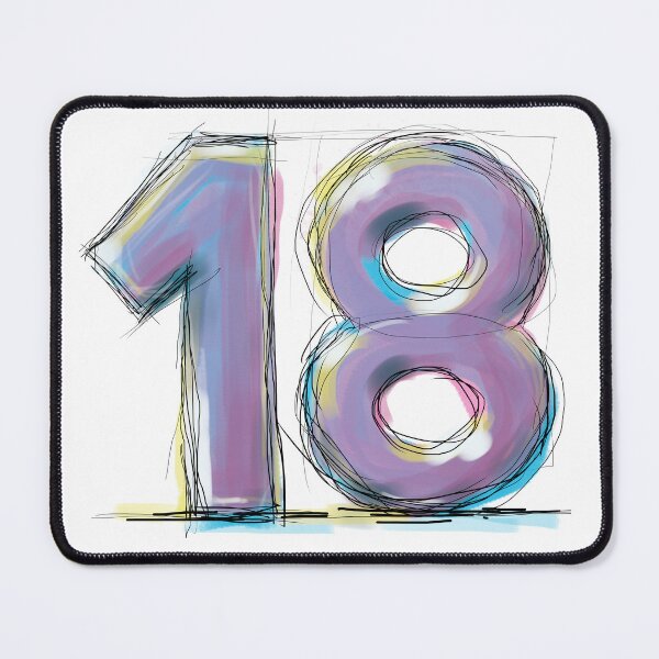 Item preview, 18 Eighteen Funny Gifts For Fans Of Numbers And Colorful Drawings designed and sold by ZIPsketch.