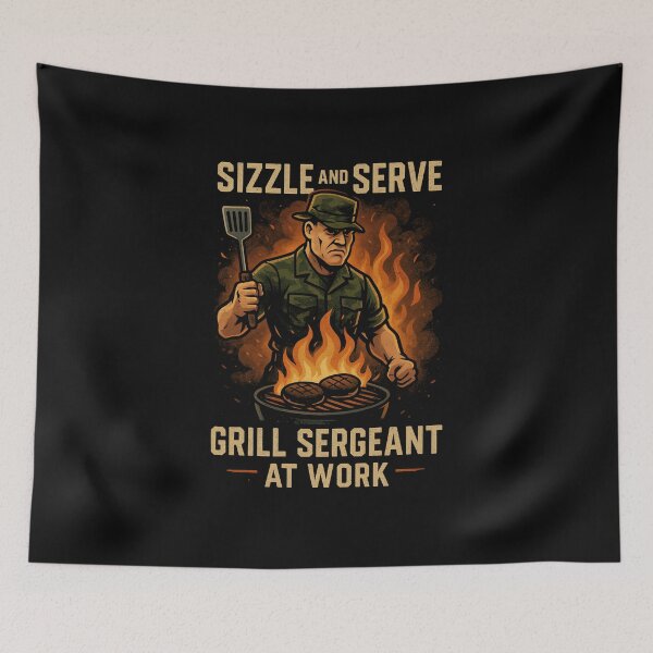 Item preview, Sizzle and Serve – Grill Sergeant at Work designed and sold by ALITOPRINCE.