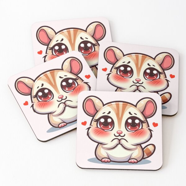 Item preview, Shy Blushing gerbil – Cute Kawaii Animal Art for Kids & Animal Lovers designed and sold by harmzk90.