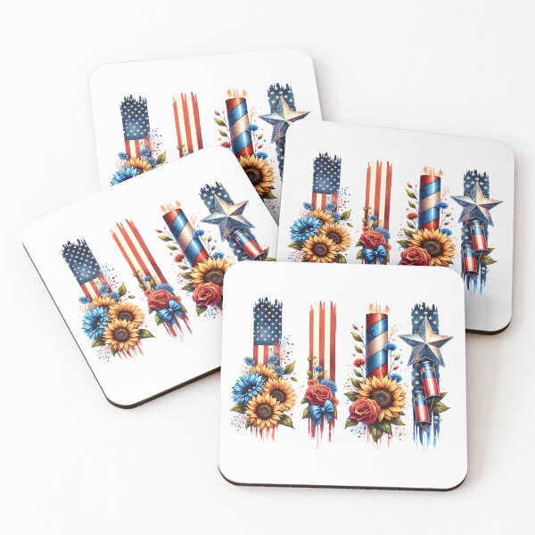 Item preview, Fourth of July Brushstroke art designed and sold by TheEmptyBottleStudio.
