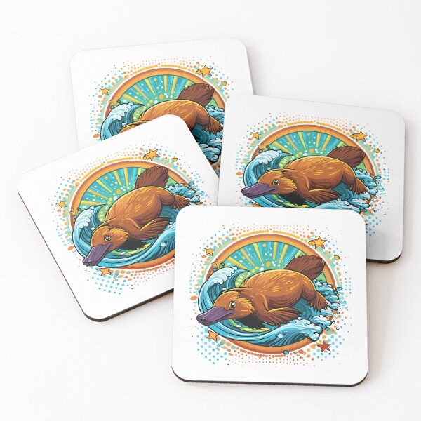 Item preview, Platypus, duck-billed platypus (Ornithorhynchus anatinus) Cute swimming Platypus, platypus dives to the bottom of the lake with stones, algae and tree trunks, Endemic species of Australia and Tasmania designed and sold by Danler.