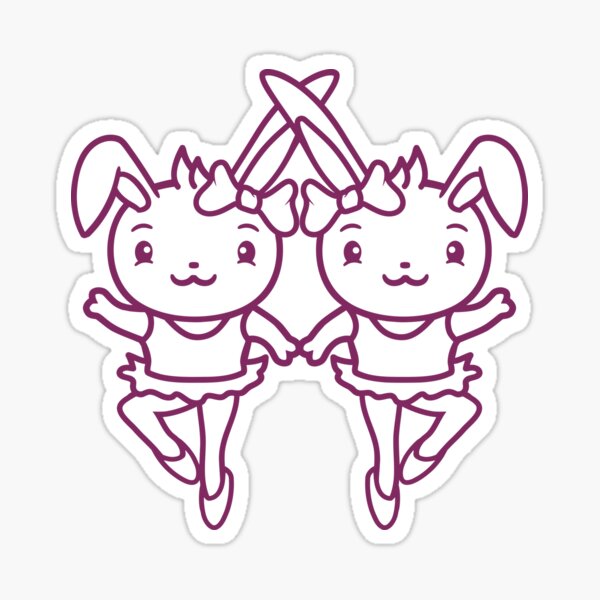 Item preview, 2 Bunny Tutu Ballerina Friends Pirouette Turn Fun Girl Woman designed and sold by shirt-o-mat.