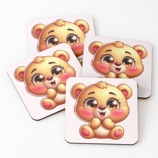 Item preview, Shy Blushing teddy bear – Cute Kawaii Animal Art for Kids & Animal Lovers designed and sold by harmzk90.