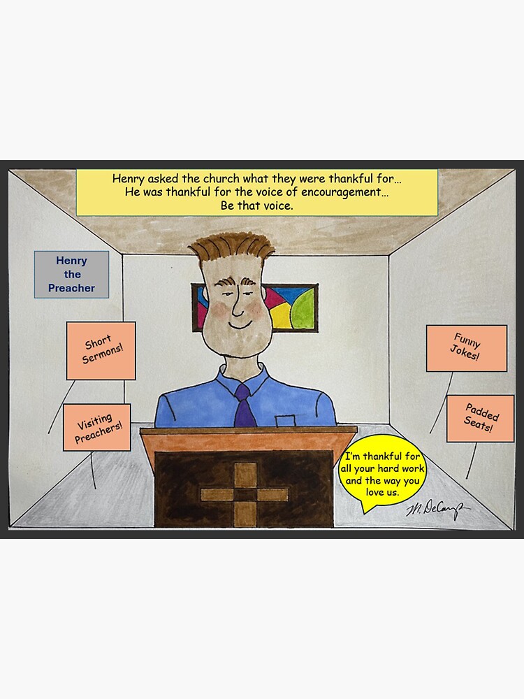 Thumbnail 3 of 3, Sticker, Henry the Preacher-Words of Encouragement Comic designed and sold by MDeCampArt.