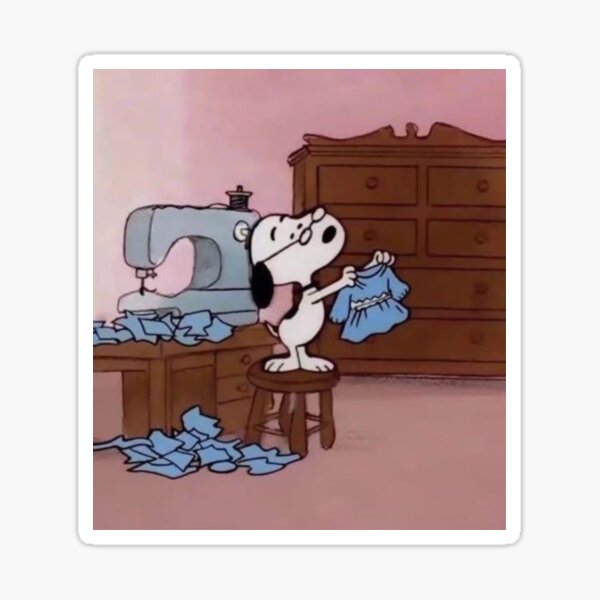 Vista previa del artículo con la obra «Snoopy la costurera», diseñado y vendido por marsuncharted.