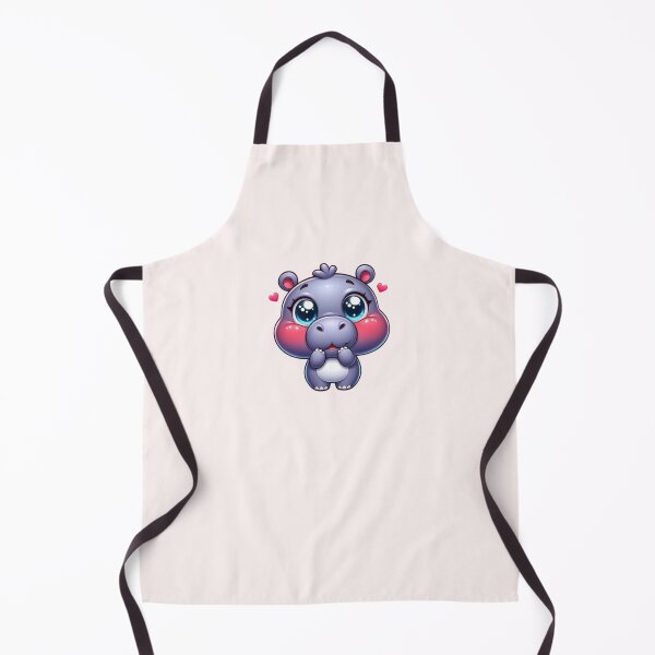 Item preview, Shy Blushing hippo – Cute Kawaii Animal Art for Kids & Animal Lovers designed and sold by harmzk90.