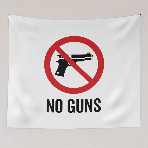 Item preview, No Guns / No Weapons Symbol / No Firearms Sign V2 (On White) designed and sold by STUDIO-72.