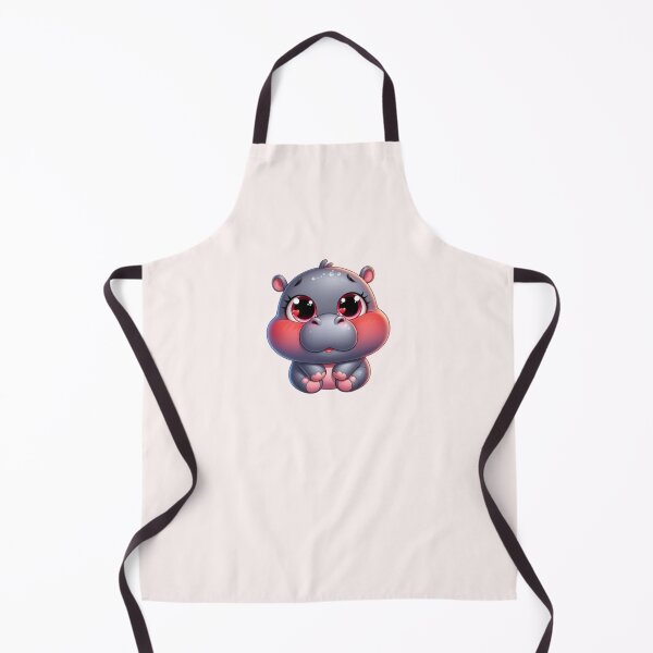 Item preview, Shy Blushing hippo – Cute Kawaii Animal Art for Kids & Animal Lovers designed and sold by harmzk90.