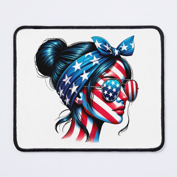 Item preview, Fourth of July Lady with Sunglasses designed and sold by TheEmptyBottleStudio.