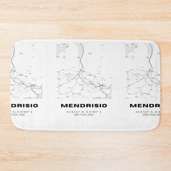 Item preview, Mendrisio Switzerland Minimalist Black & White Map Print designed and sold by RM-Journey.