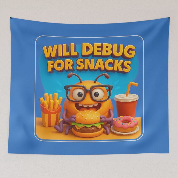 Item preview, Debugging for snacks – A funny statement designed and sold by Girih.