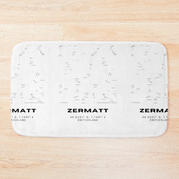 Item preview, Zermatt Switzerland Minimalist Black & White Map Print designed and sold by RM-Journey.