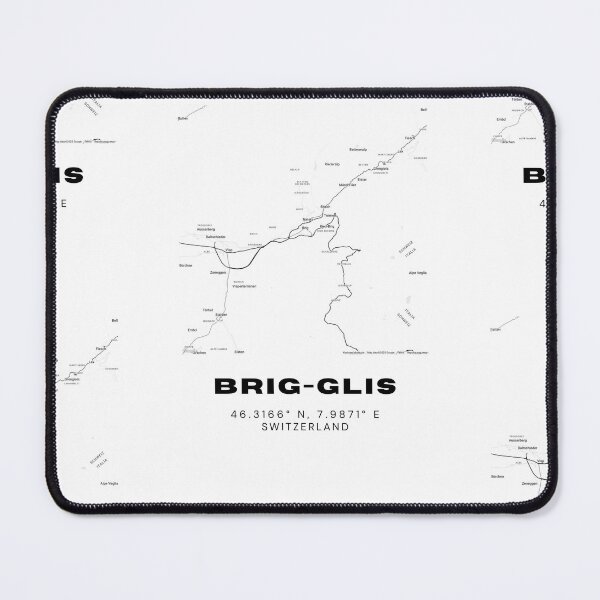 Item preview, Brig-Glis Switzerland Minimalist Black & White Map Print designed and sold by RM-Journey.