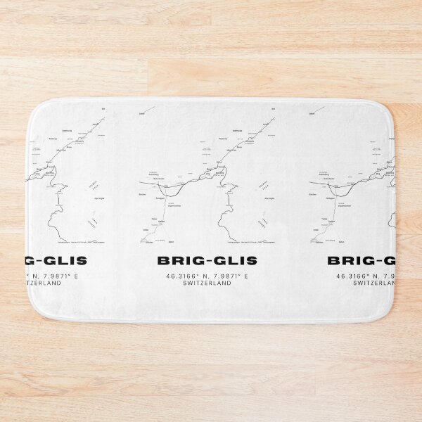Item preview, Brig-Glis Switzerland Minimalist Black & White Map Print designed and sold by RM-Journey.