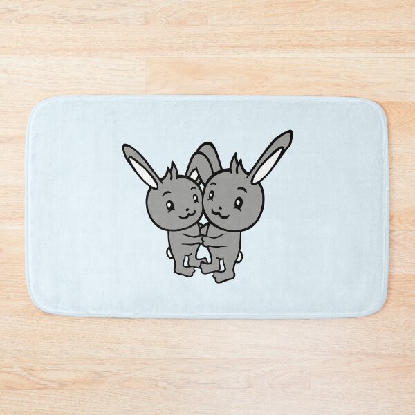 Item preview, 2 Rabbit Friends Team Couple Two Hands Hold Crew designed and sold by shirt-o-mat.