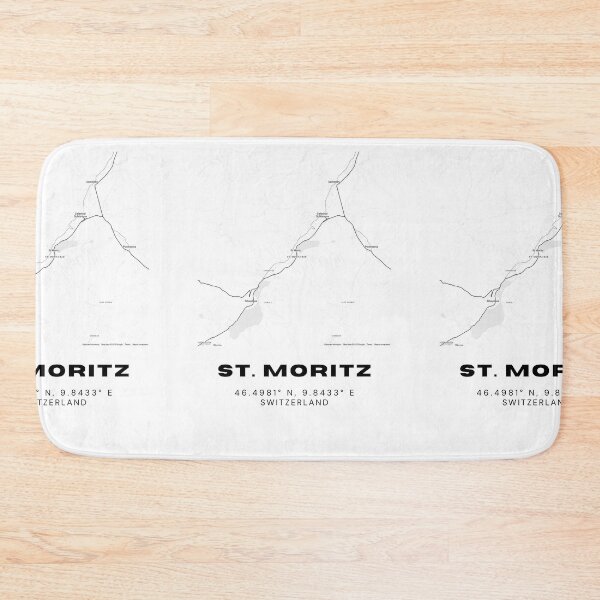 Item preview, St. Moritz Switzerland Minimalist Black & White Map Print designed and sold by RM-Journey.