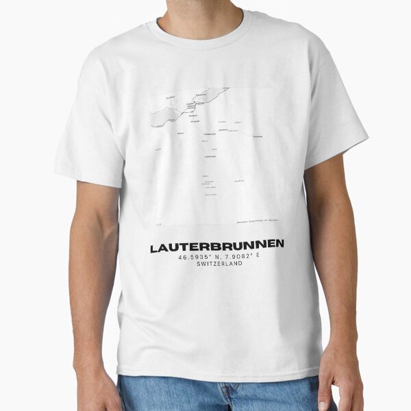 Item preview, Lauterbrunnen Switzerland Minimalist Black & White Map Print designed and sold by RM-Journey.