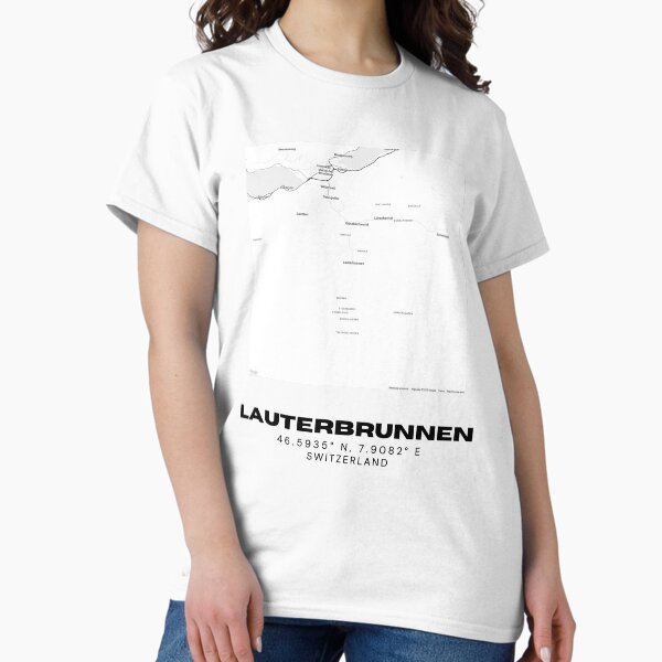 Item preview, Lauterbrunnen Switzerland Minimalist Black & White Map Print designed and sold by RM-Journey.