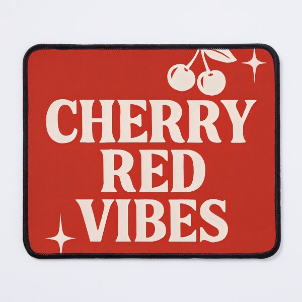 Item preview, Retro Cherry Red Vibes Typography Art designed and sold by Amr Siam.