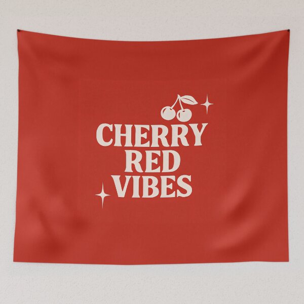 Item preview, Retro Cherry Red Vibes Typography Art designed and sold by Amr Siam.