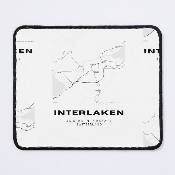 Item preview, Interlaken Switzerland Minimalist Black & White Map Print designed and sold by RM-Journey.