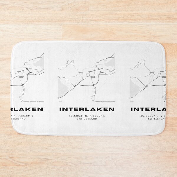 Item preview, Interlaken Switzerland Minimalist Black & White Map Print designed and sold by RM-Journey.