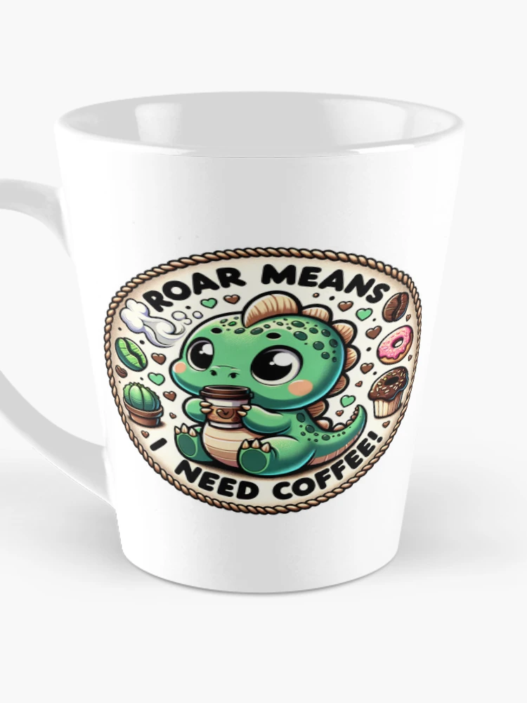 Aperçu 3 sur 4. Mug à café avec l'œuvre Java le dinosaure créée et vendue par JavaJokeTees.