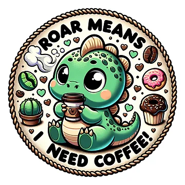 Artwork thumbnail, Java the Dino by JavaJokeTees