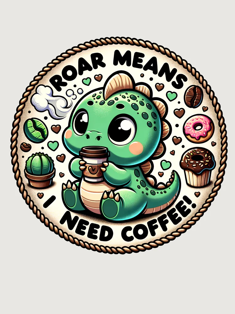 Thumbnail 6 of 6, Premium Oversized Hoodie, Java the Dino designed and sold by JavaJokeTees.