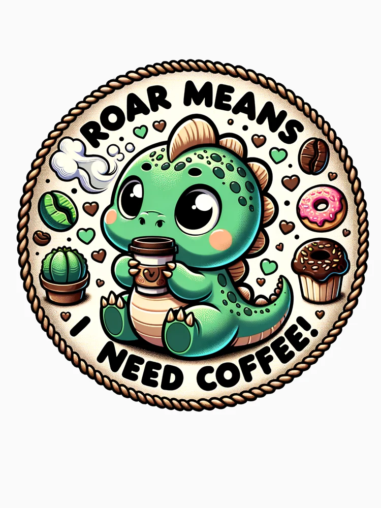 Aperçu 6 sur 6. Sweat à capuche épais avec l'œuvre Java le dinosaure créée et vendue par JavaJokeTees.