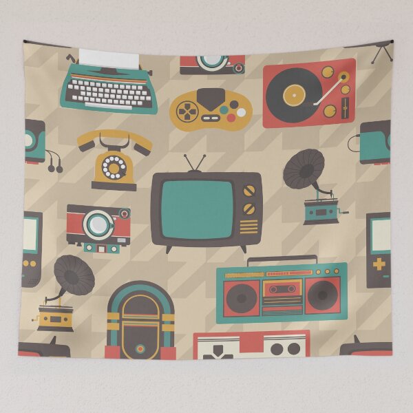 Item preview, houndstooth vintage retro nostalgia jukebox phonograph designed and sold by Gossip Rag.
