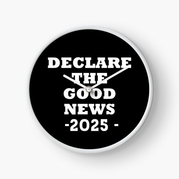 Vista previa del artículo con la obra «Declara la buena noticia 2025 - texto blanco en negrita», diseñado y vendido por EvaAngel.