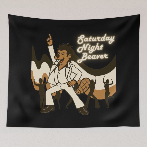 Item preview, Saturday Night Beaver – Funny Retro Disco Beaver designed and sold by pUNKnown.